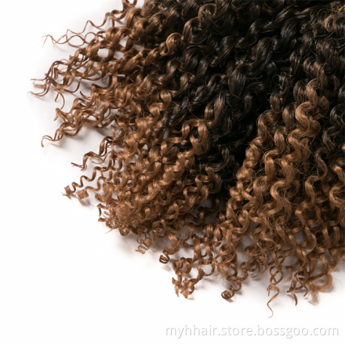 Short 90g/piece 8 Inch Synthetic Marley Brown Ombre Braiding Hair Extension Blonde Curly Crochet Afro Kinky Twist Braid
